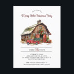 Postal Festiva Fiesta de Navidades de camiones rojos ruidosos<br><div class="desc">Rústica tarjeta de vacaciones Fiesta de los Navidades de Camión Rojo Vintage - con un granero de Navidades festivos, todo ello decorado para las vacaciones. Un camión rojo vintage acaba de llegar llevando un árbol de Navidad recién cortado. Nuestra plantilla de tarjeta le permite añadir sus detalles. Invitación de fiesta...</div>