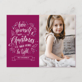 Postal Festiva Fiesta de Navidades Hand Lettered Merry Li