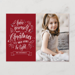 Postal Festiva Fiesta de Navidades Hand Lettered Merry Li
