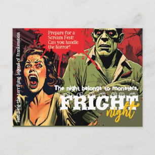 Postal Festiva Fiesta Retro de Halloween de Terror Vintage Franke