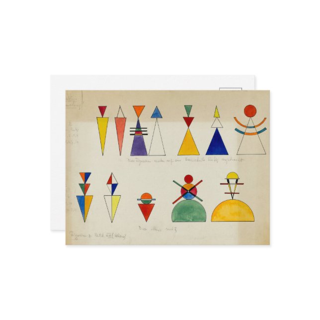 Postal Festiva Figuras pintadas por Wassily Kandinsky (Anverso/Reverso In Situ)