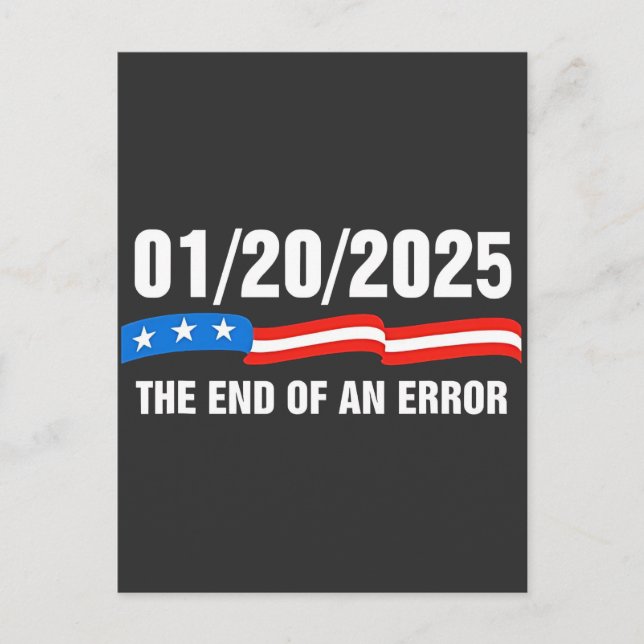 Postal Festiva Fin del error 20 de enero de 2025 Inauguración de  (Anverso)