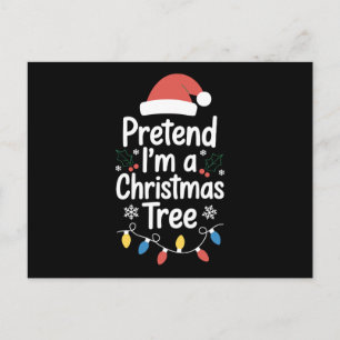 Postal Festiva Fingir que soy un sombrero de Santa de árbol de Na