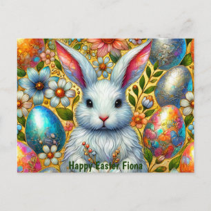 POSTAL FESTIVA FIONA ~ SALUDO DE CONEJO FELIZ PASCUA ~