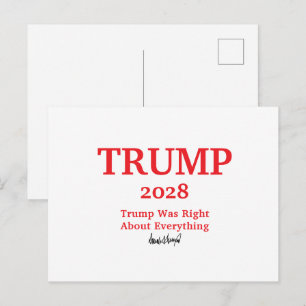 Postal Festiva Firma Trump 2028 nombre personalizado 