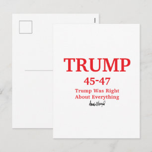 Postal Festiva Firma Trump 45-47 Nombre personalizado 
