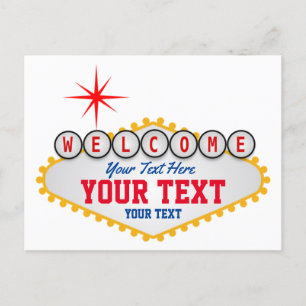Postal Festiva Firmar el texto de bienvenida de Las Vegas
