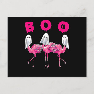 Postal Festiva Flamingo   Boo Flamingo Halloween Flamingo Ghost