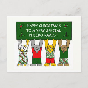 Postal Festiva Flebotomía Navidades felices Personalizados gatos