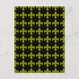 Postal Festiva Fleur de oro de Lis, saludos de temporada