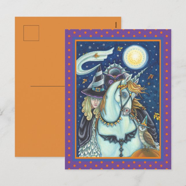 POSTAL FESTIVA FLOJO DE SUEÑO, TESTIGO GÓTICO SIN CABEZA, UNICORN (Anverso / Reverso)