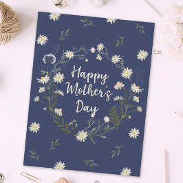 Postal Festiva Flor blanca feliz día de la madre