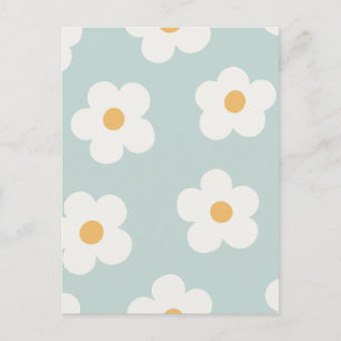 Postal Festiva Flor blanca mínima