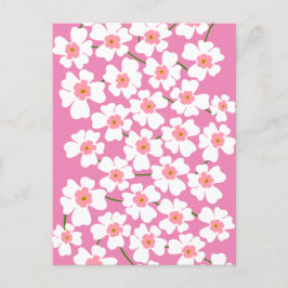 Postal Festiva Flor blanca y rosa