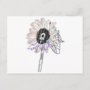 Postal Festiva Flor de Arcoíris Arte Divertido
