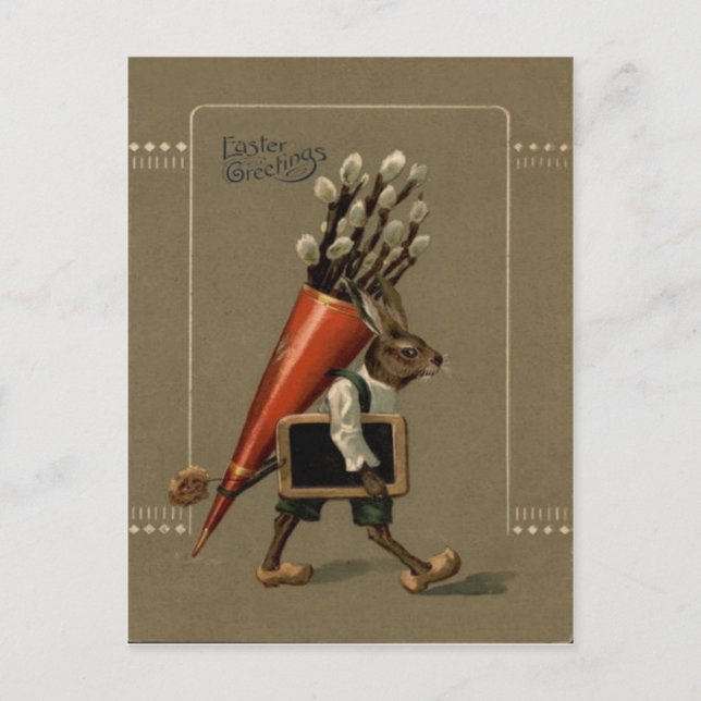 Postal Festiva Flor de conejo de Pascua (Anverso)