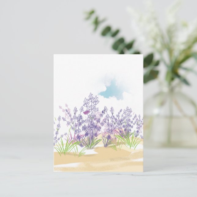 Postal Festiva Flor de lavanda (Anverso de pie)
