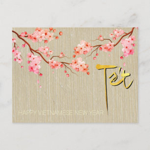Postal Festiva Flor de Tet Hoa Anh Dao Año Nuevo Vietnamita HP2a