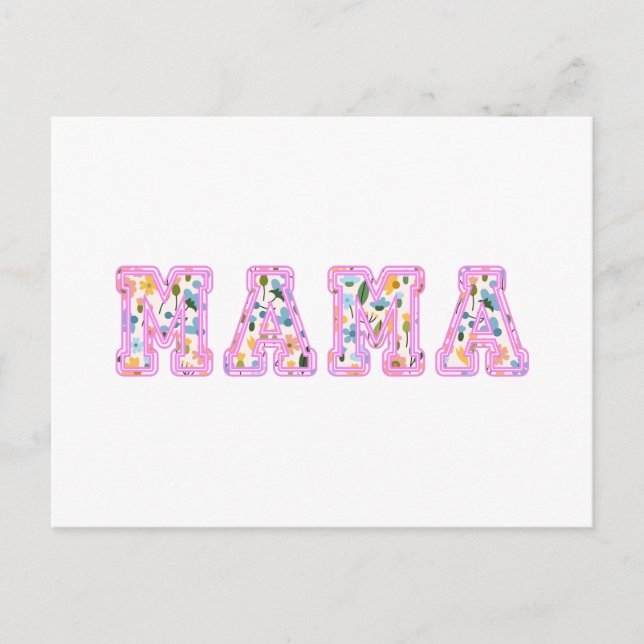 Postal Festiva Flor Mama Retro Mom Boho Mother (Anverso)
