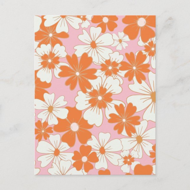 Postal Festiva flor minimalista (Anverso)
