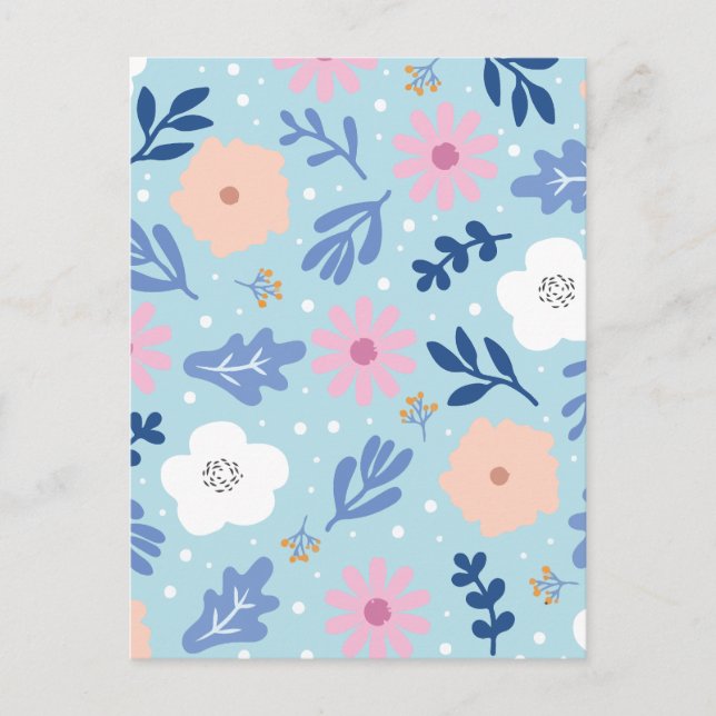 Postal Festiva flor minimalista (Anverso)