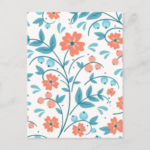 Postal Festiva Flor naranja minimalista