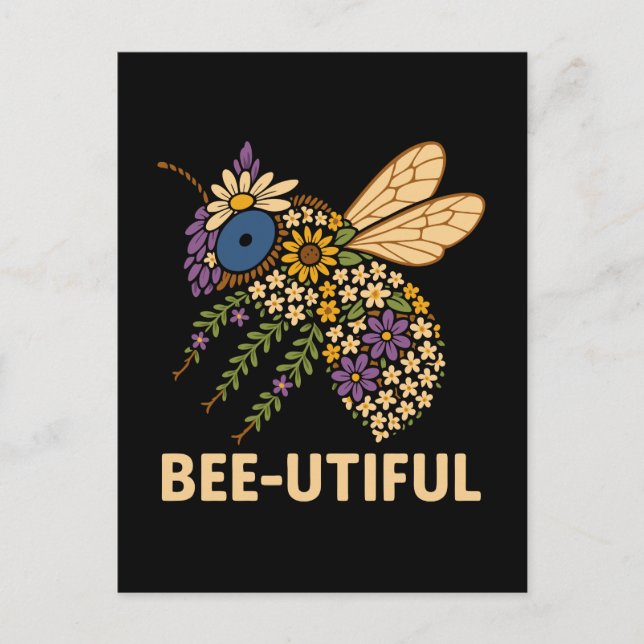 Postal Festiva Floral Bee Fusion Bee-Utiful (Anverso)