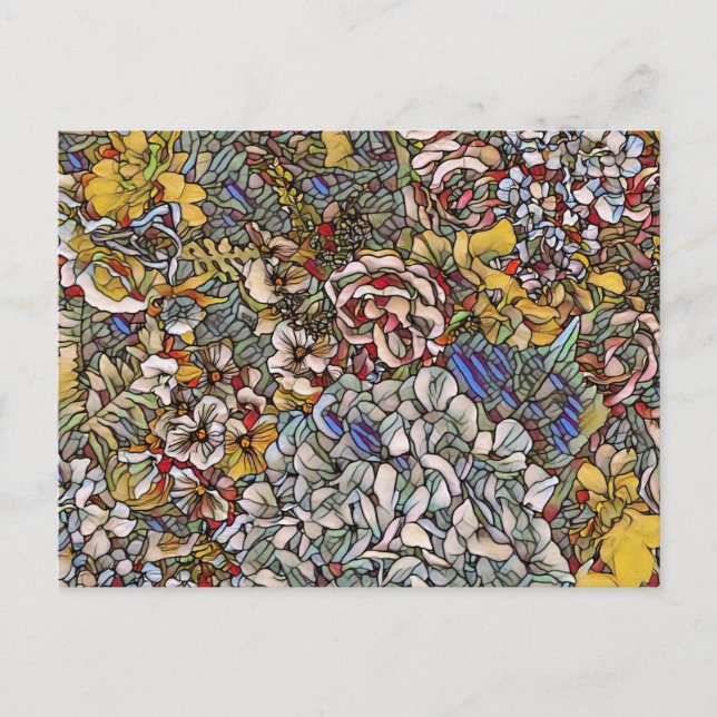 Postal Festiva Floral botánica de vidrio templado (Anverso)
