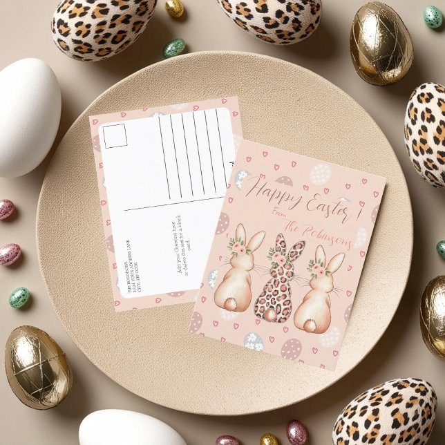 Postal Festiva Floral Crown Bunnies Pascua (Floral Crown Bunnies Easter Holiday Postcard)