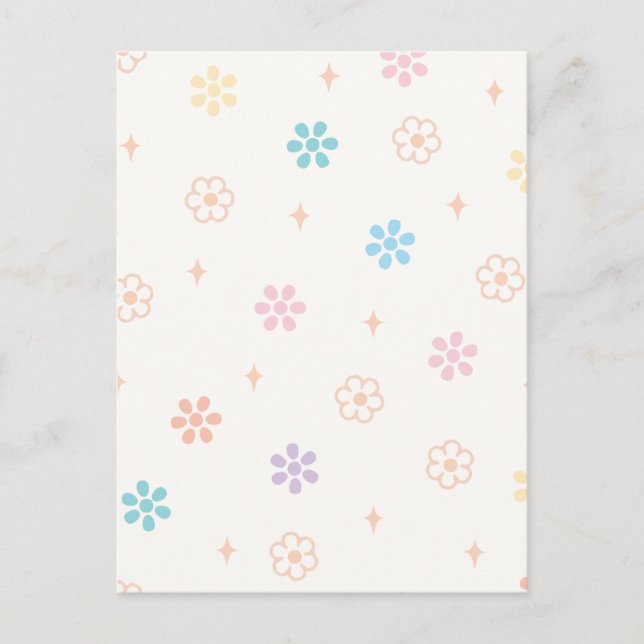 Postal Festiva floral minimalista (Anverso)