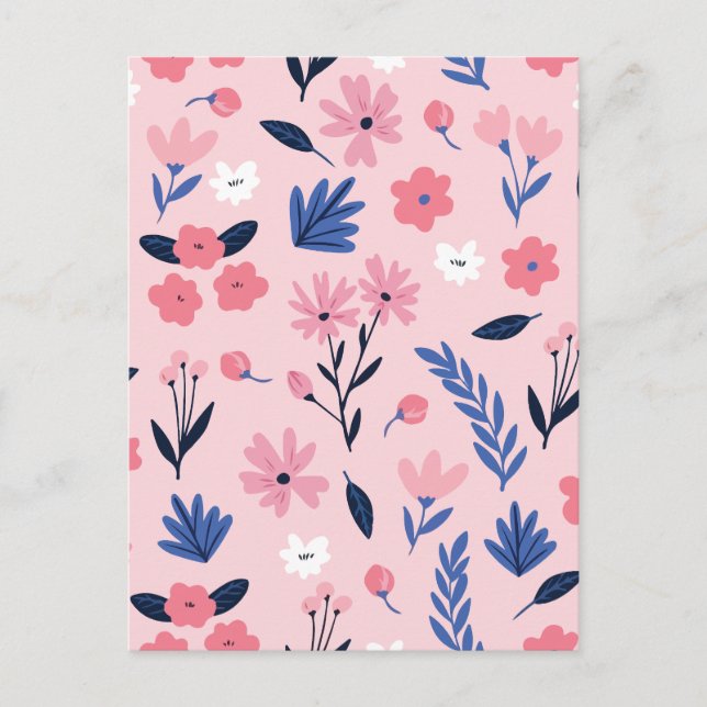 Postal Festiva floral minimalista (Anverso)