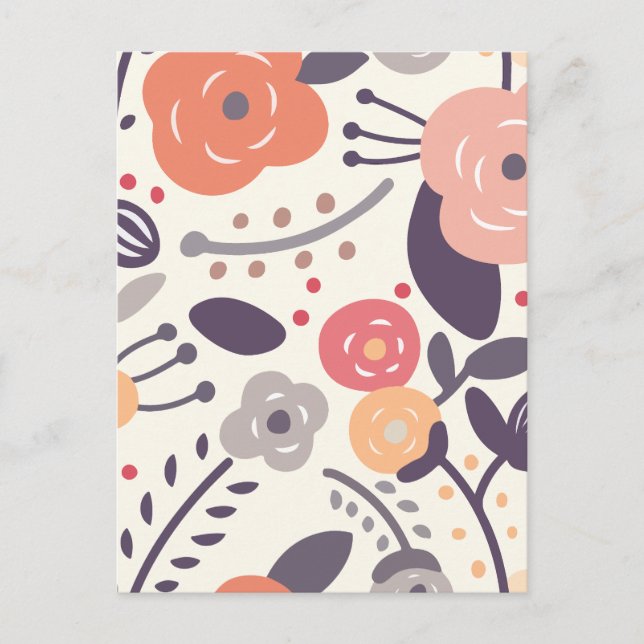 Postal Festiva floral minimalista (Anverso)
