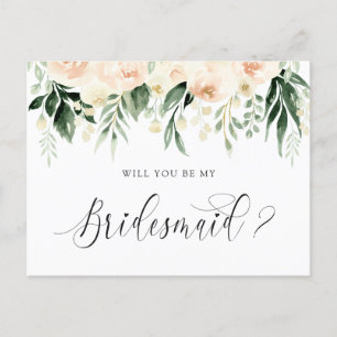 Postal Festiva Floral Rubor Bouquet Serás Mi Novia