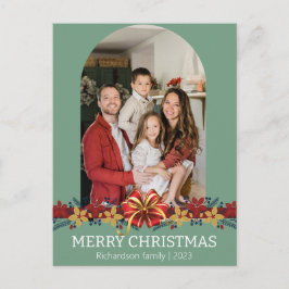 Postal Festiva Floral Sencillo y elegante foto de Navidades famil