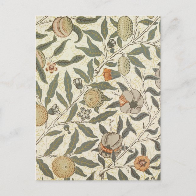 Postal Festiva Floral virgen William Morris Fruit (Anverso)