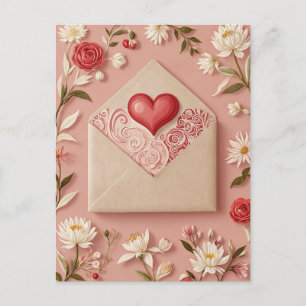 Postal Festiva Florecer del Día de San Valentín