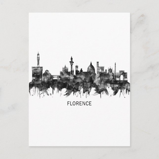 Postal Festiva Florence Italy Skyline BW (Anverso)