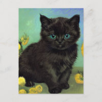 Flores amarillas de gato negro Van Gogh