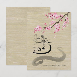 Postal Festiva Flores Año Nuevo vietnamita del Año de la Serpient