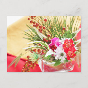 Postal Festiva Flores de años nuevos en Japón