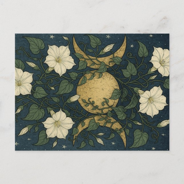Postal Festiva Flores de luna triples (Anverso)