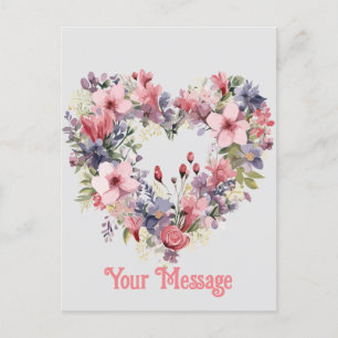 Postal Festiva Flores De Primavera Personalizables Flores Florale