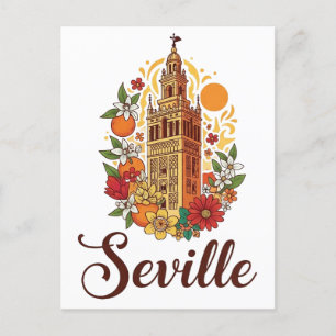 Postal Festiva Flores florales de Sevilla España