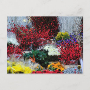 Postal Festiva Flores, Navidades, invierno, ocasión especial