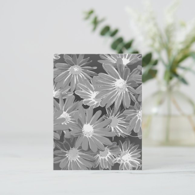 Postal Festiva Flores rojas y amarillas 2 (Anverso de pie)