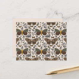 Postal Festiva Flores silvestres bohemias modernas patrón abstrac