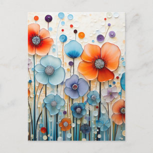 Postal Festiva Flores silvestres encantadas de Meadow