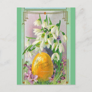 POSTAL FESTIVA FLORES Y HUEVOS FELIZ DE FLORES DE FÚTBOL DE FÚTBO