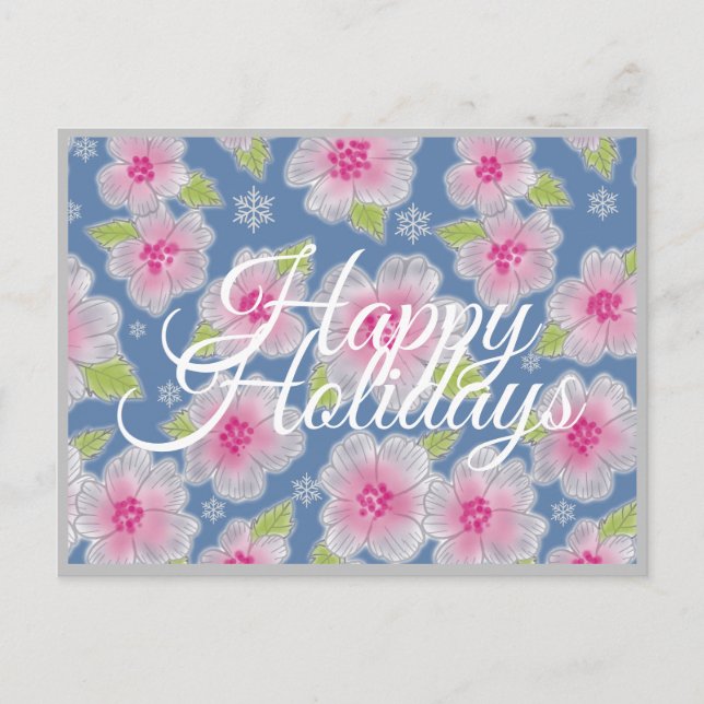 Postal Festiva Flowance Elegance Happy Holidays Card (Anverso)