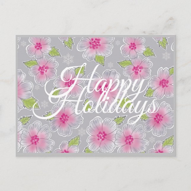 Postal Festiva Flowance Elegance Happy Holidays Card (Anverso)